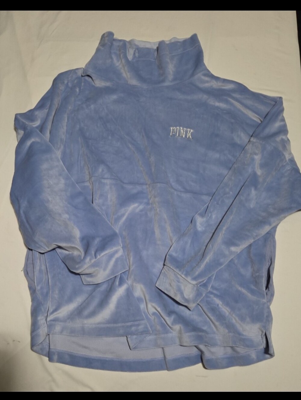 Victoria's Secret pink Women's XL blue velvet pullover sweatshirt #28